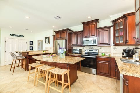 Spacious chef's kitchen with all the appliances and utensils you will ever need.