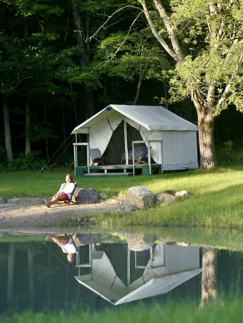 Camp Creekside Canvas Tent | Iron/ironing board, free WiFi, bed sheets