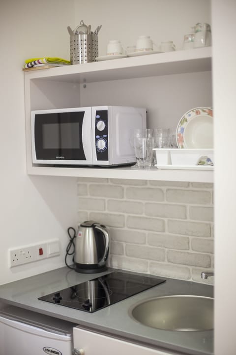 Family Studio, City View | Private kitchenette | Fridge, microwave, stovetop, coffee/tea maker