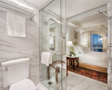 Premier Canvas Lake View | Bathroom | Hair dryer, bathrobes, slippers, bidet