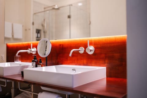 Free toiletries, hair dryer, bathrobes, heated floors