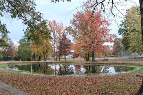 Stocked pond at Cline Park.