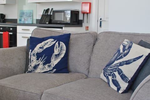 The open plan layout of the living spaces make it a sociable space