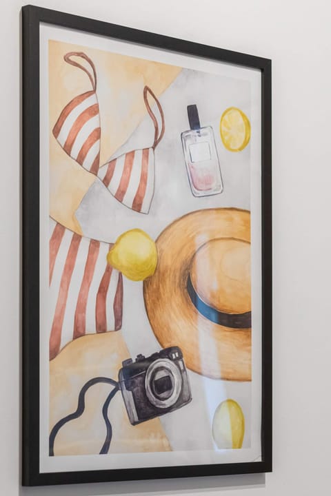 A decorative wall art piece adding a vibrant touch to the interior design.