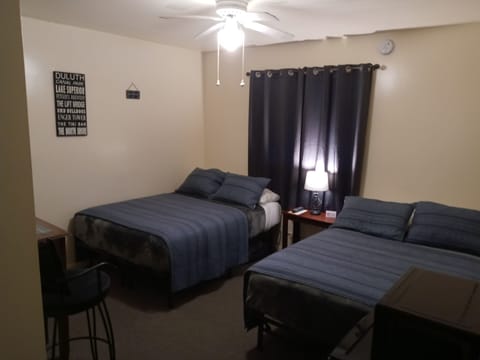 Basic Room, 2 Double Beds, Refrigerator | Desk, blackout drapes, iron/ironing board, free WiFi