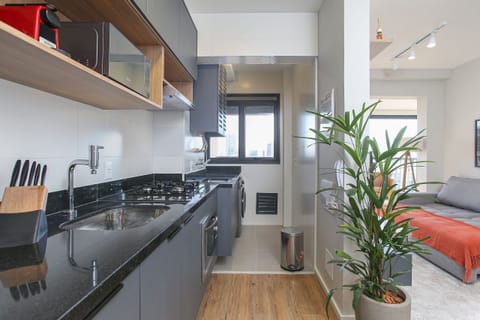 Apartment | Private kitchen | Fridge, microwave, cookware/dishes/utensils