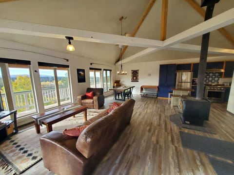 Open floor plan with high ceilings and beautiful views