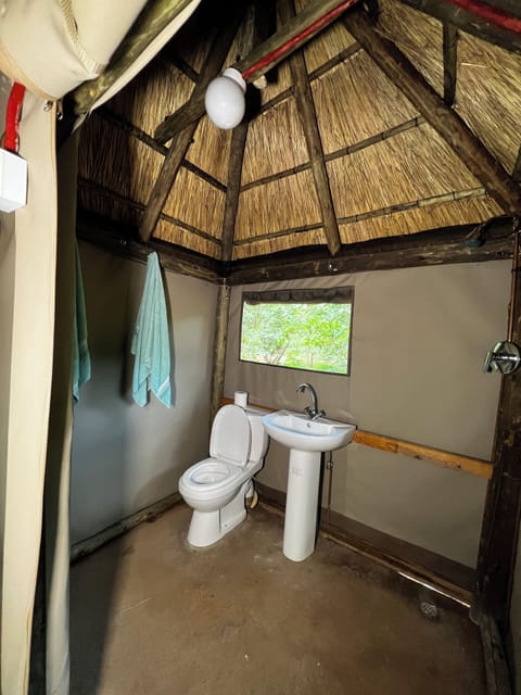 Luxury Tent | Bathroom | Shower, rainfall showerhead, eco-friendly toiletries, soap