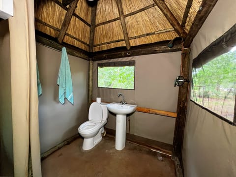 Luxury Tent | Bathroom | Shower, rainfall showerhead, eco-friendly toiletries, soap