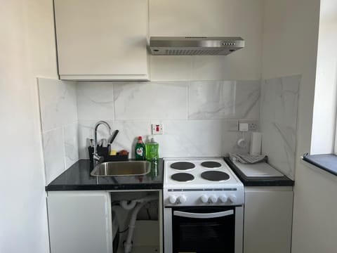 Apartment | Private kitchen | Fridge, microwave, oven, stovetop