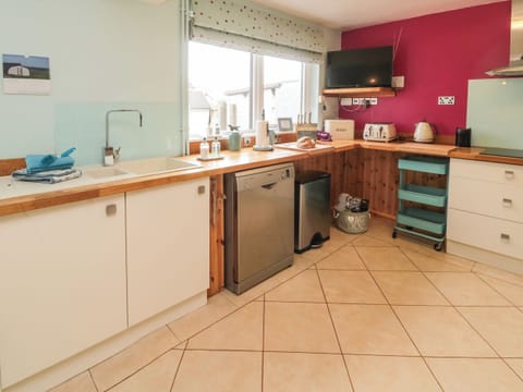 Fridge, dishwasher, electric kettle, toaster