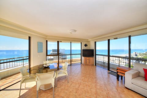 2 Bed/2 Bath Ocean View Deluxe High Floor  | Living area | 40-inch TV with cable channels, DVD player