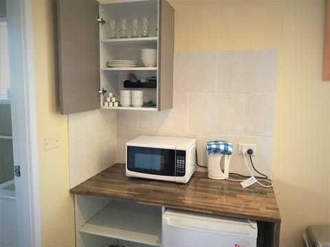 Deluxe Family Room (1 Queen, 2 Singles) | Private kitchenette | Fridge, microwave, electric kettle