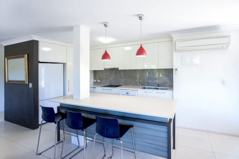 Three Bedroom Apartment with Water Views | Private kitchen | Full-size fridge, microwave, oven, stovetop