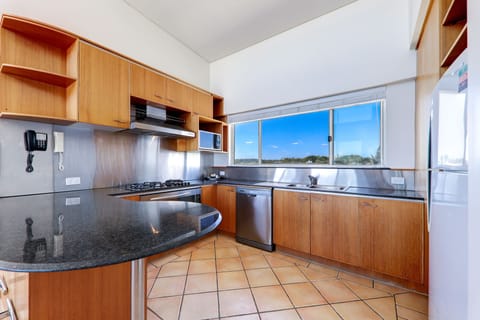 Level 3 Three Bedroom Apartment, Sea Views (Stair Access) | Private kitchen | Full-size fridge, microwave, oven, stovetop