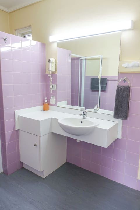 Standard Twin room | Bathroom | Shower, hair dryer, towels