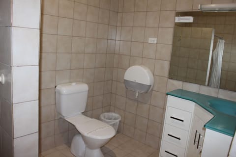 Standard Room (Super Saver Queen) | Bathroom | Combined shower/tub, hair dryer, towels