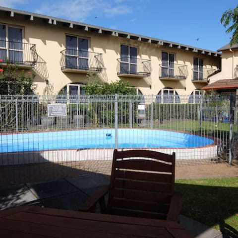 Outdoor pool, open 10:00 AM to 9 PM, sun loungers