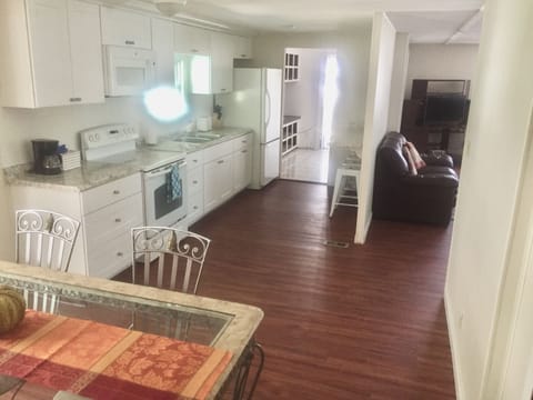 Traditional Mobile Home, 2 Bedrooms | Private kitchen | Full-size fridge, microwave, stovetop, coffee/tea maker