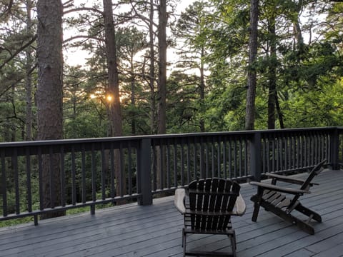 Airstream + Hot Tub with Sunset Deck at Loblolly Pines | Living area | 19-inch flat-screen TV with cable channels