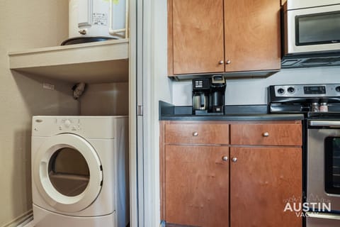 Fully equipped kitchen with all the essentials plus dishwasher and washer & dryer