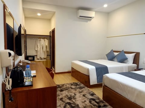 City Double or Twin Room, 2 Queen Beds, Non Smoking, City View | Egyptian cotton sheets, premium bedding, down comforters