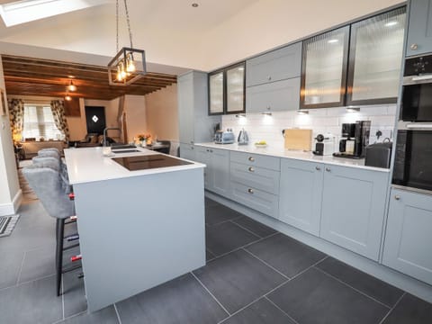 Fridge, dishwasher, electric kettle, toaster