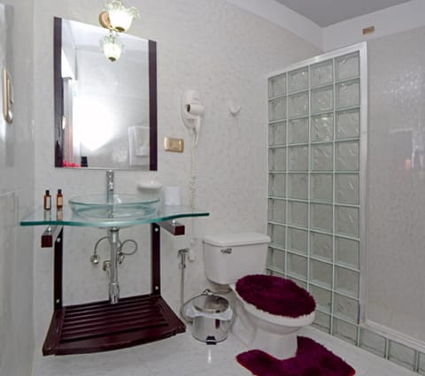 Deluxe Double Room | Bathroom | Shower, rainfall showerhead, hair dryer, towels