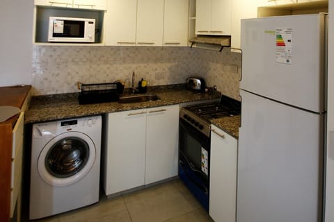 Deluxe Apartment | Private kitchen | Full-size fridge, microwave, oven, cookware/dishes/utensils