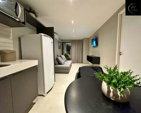 Luxury Apartment | Private kitchen | Fridge, microwave, electric kettle