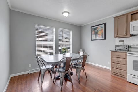 Dining area with lots of light.