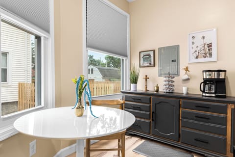 Start your day on a delightful note by relishing your morning coffee at our inviting coffee bar.