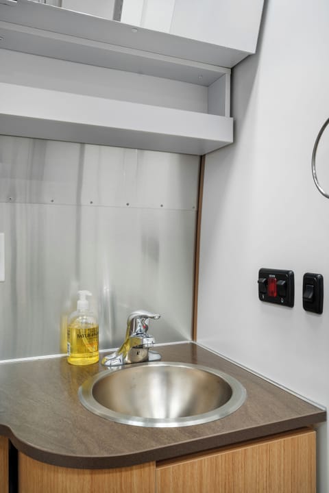 Airstream- The Lily | Bathroom | Shower, rainfall showerhead, free toiletries, hair dryer