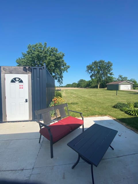 Sun rise patio outside of east door