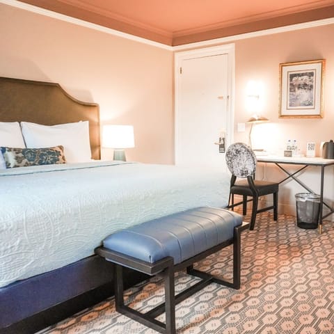 Individually decorated, individually furnished, desk, blackout drapes