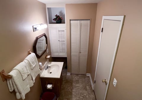 Basic Room, 1 King Bed, Jetted Tub | Bathroom | Combined shower/tub, jetted tub, towels