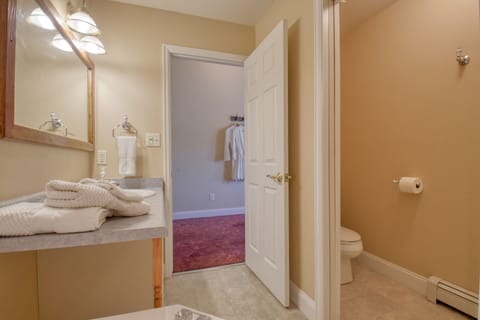 Separate tub and shower, jetted tub, eco-friendly toiletries, hair dryer