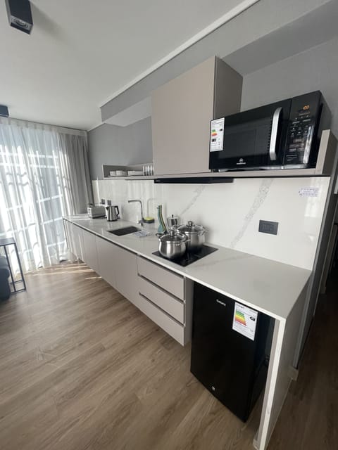 Apartment, Multiple Beds | Private kitchen | Mini-fridge, microwave, toaster, cookware/dishes/utensils