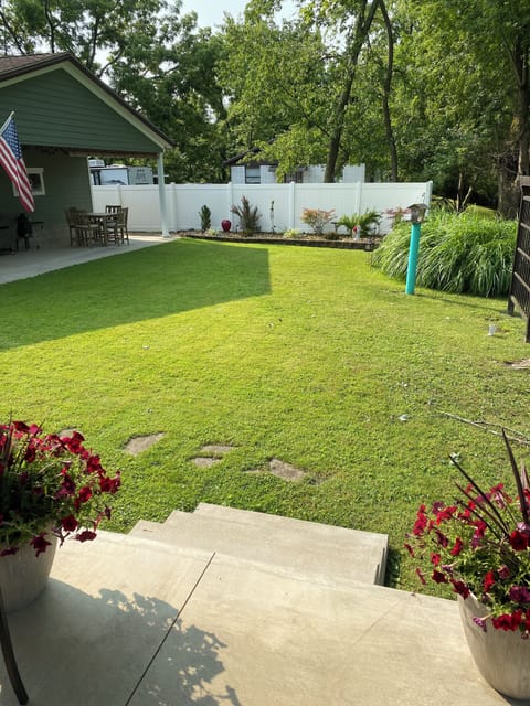 Courtyard view from porch