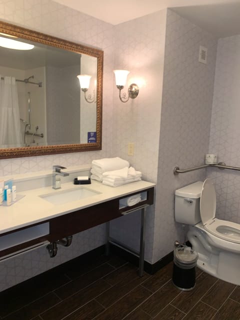 Suite, Two Queen Beds, Accessible | Bathroom | Free toiletries, hair dryer, towels, soap