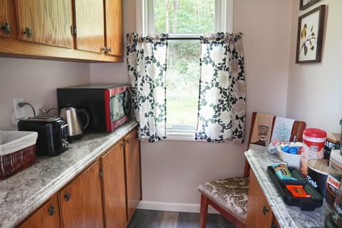 The kitchen pantry houses our lux coffee bar!