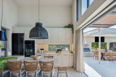 The fully equipped kitchen is a culinary dream, complete with high quality appliances and everything you need to create a homemade meal