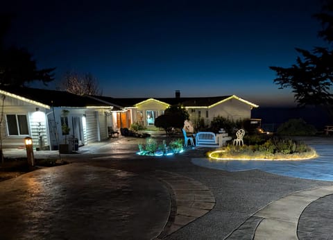 The property at dusk.