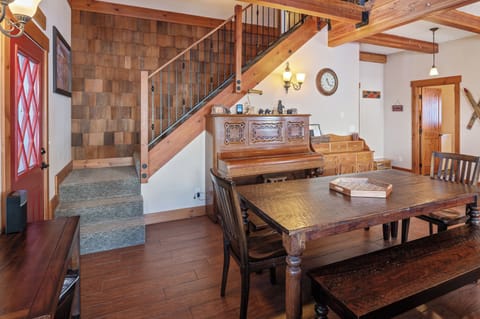 Enjoy the upright piano in the Great Room.