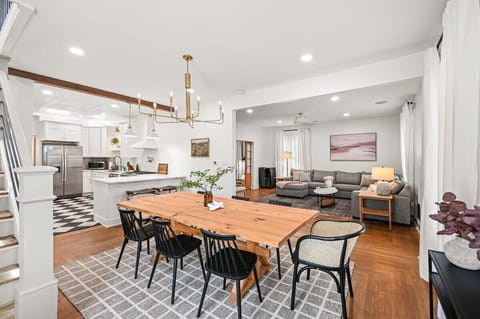 Our hand made dining room table fits a family board game night perfectly!