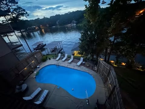 top deck pool/lake sunset view