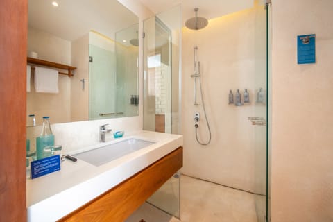 Eco-friendly toiletries, hair dryer, bathrobes, slippers