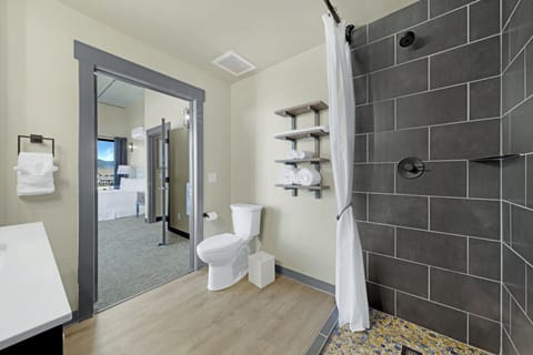 Executive Suite | Bathroom | Shower, hair dryer, towels