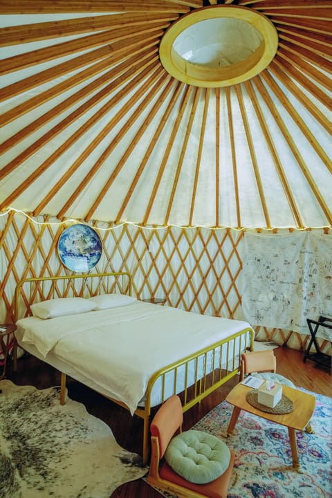 Yurt 5 | Premium bedding, memory foam beds, in-room safe, individually decorated