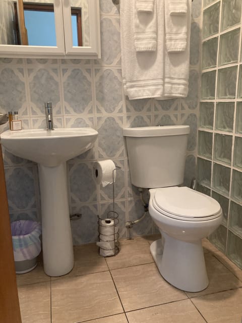 Basic Room, 1 Queen Bed | Bathroom | Shower, hair dryer, towels